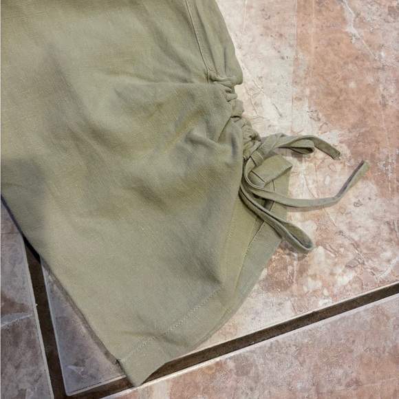 100% linen lightweight GAP capris beige neutrals cargo casual slouchy - Picture 4 of 6